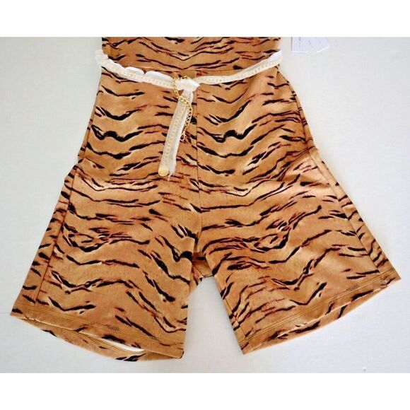 WeWoreWhat WWAB22-2XMWH Womens Sz L Brushed Nylon Tiger Scoop Neck Bodysuit - Picture 4 of 9